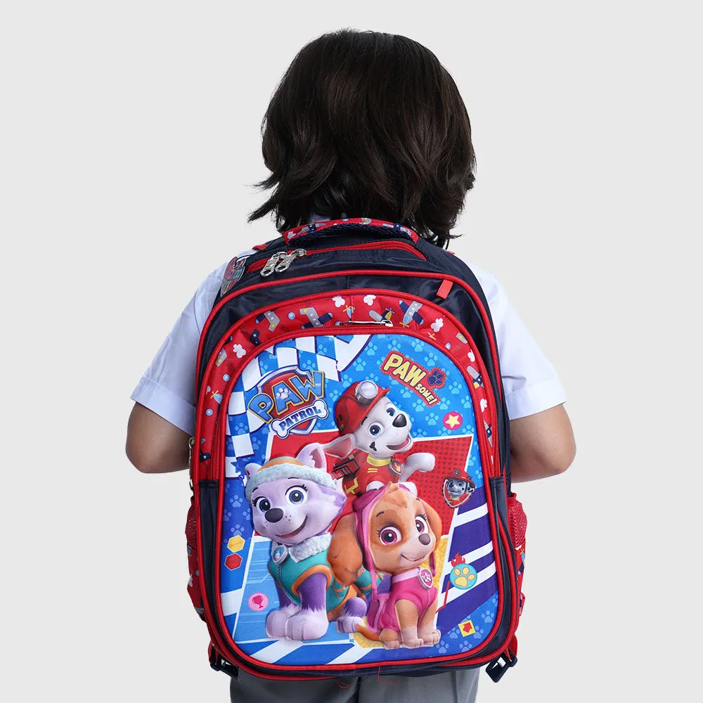 New Style Double Shoulder "Cartoon School Bag With Trolley" 3in1 - Red