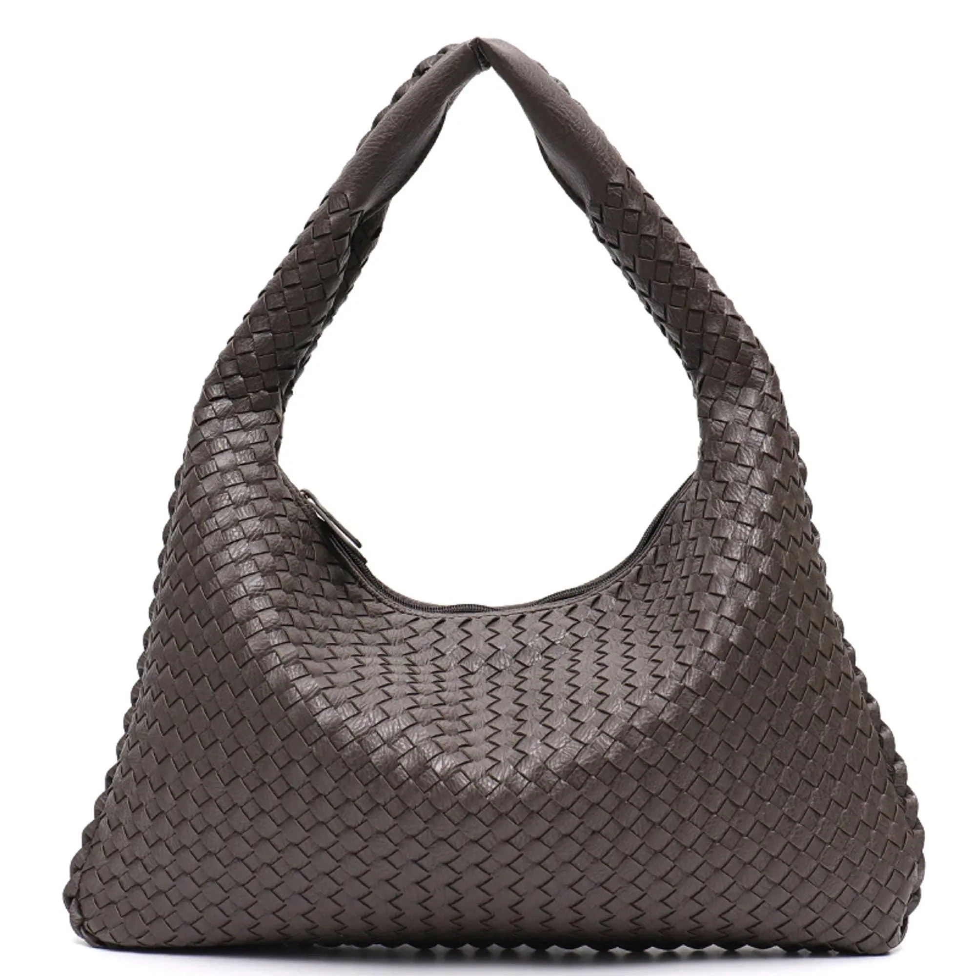 New Vegan Leather Bag Handmade Woven Casual Female Handbag