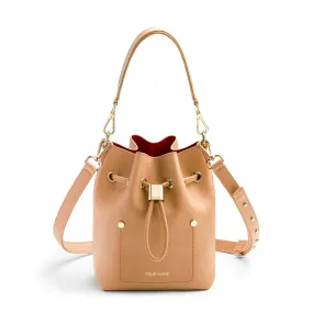 Niko-Niko Mini Bucket Bag - Nude/Maroon