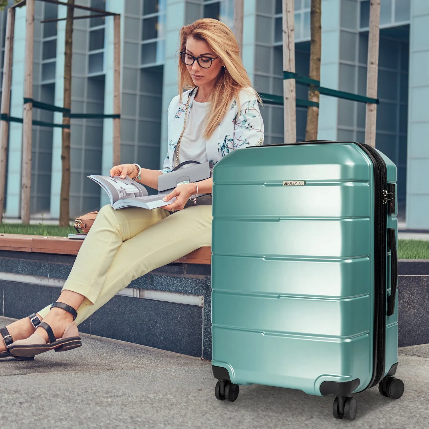 Olympus Artemis 28in Hard Shell Suitcase  ABS PC - Electric Teal