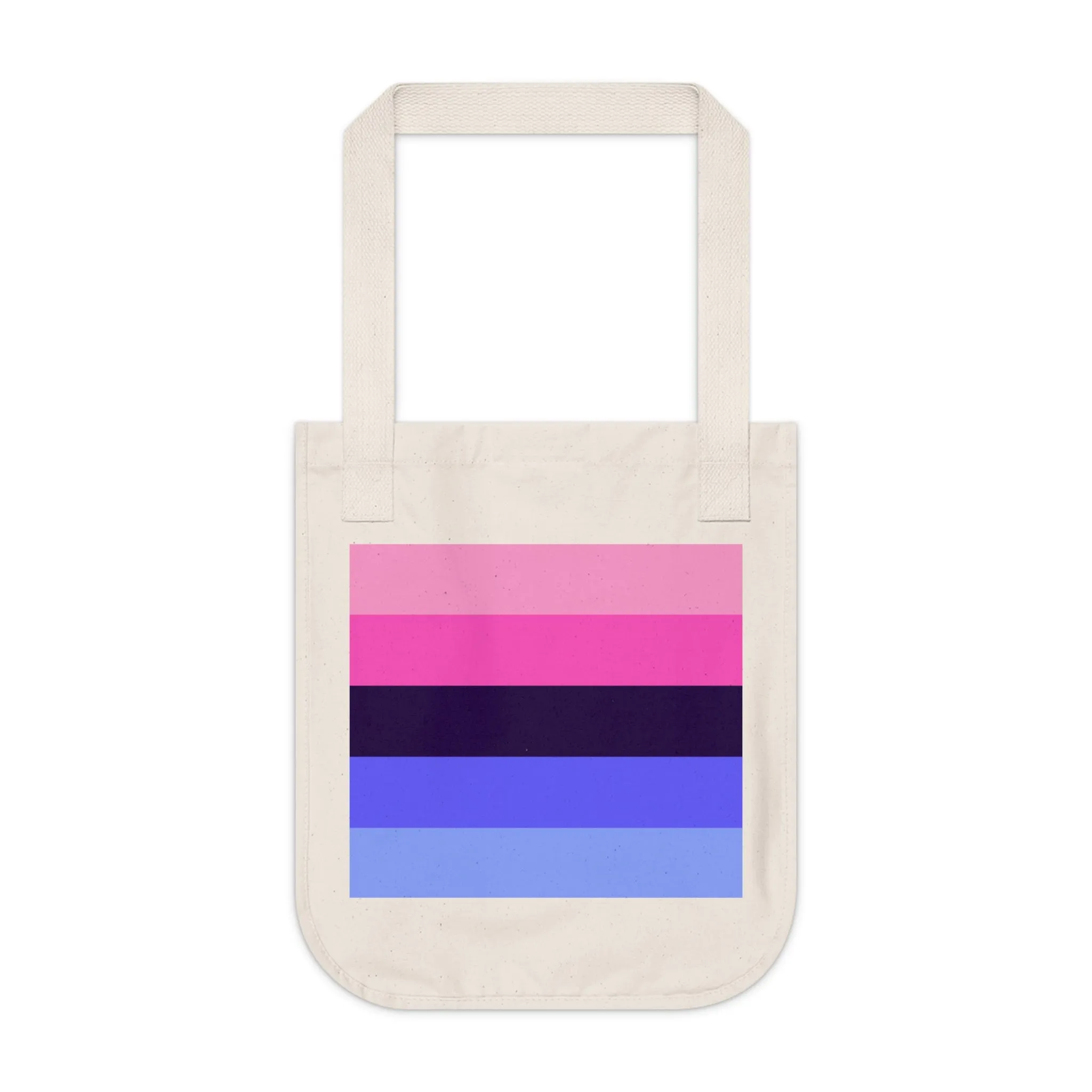 Omnisexual Pride Color Block Organic Canvas Tote Bag - Eco-Friendly Reusable Shopping Bag