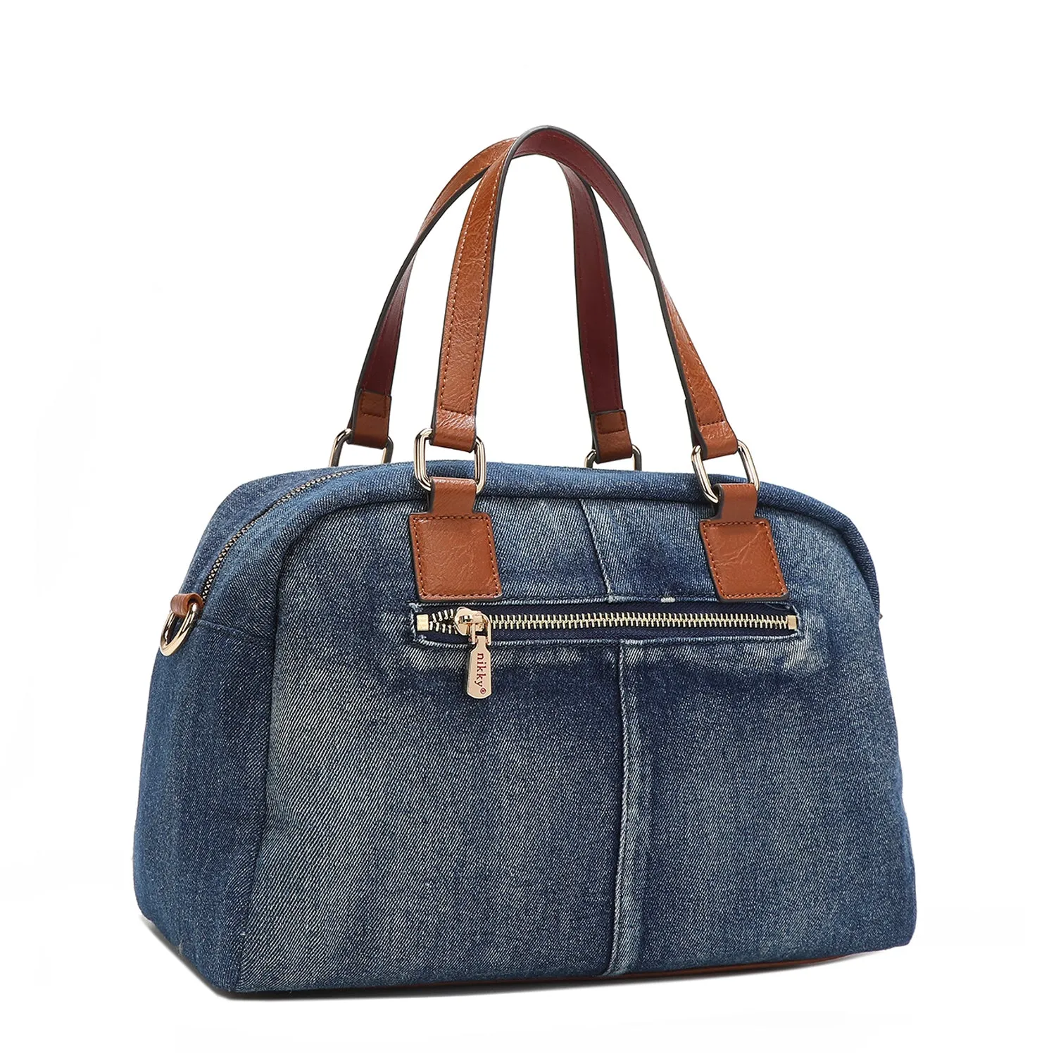 ONE HAPPY FAMILY DENIM SATCHEL