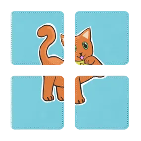 Orange Cat Sublimation Coasters Pack of Four