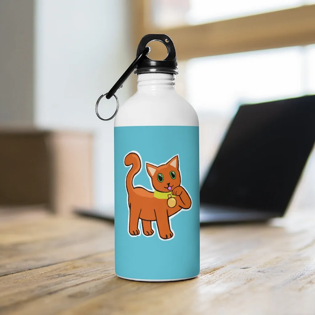 Orange Kitty Stainless Steel Water Bottle