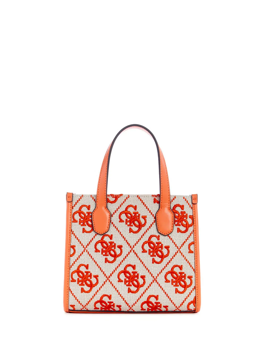 Orange Logo Silvana Mini Canvas Tote Bag