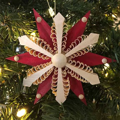 Ornament - 6 Point Poinsettia 13 cm / 5.1 inch