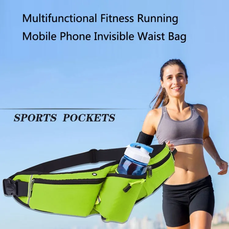 Outdoor Sports Water Bottle Waist Bag Multifunctional Fitness Running Mobile Phone Invisible Waist Bag(Blue)