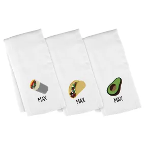 Personalized Emoji Burp Cloth - 3 Pack Mexican Food