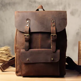 Personalized Leather Backpack Travel Backpack Laptop Backpack Unisex Leather Backpack