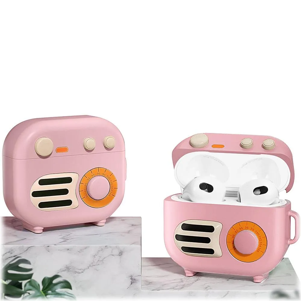 Pink Retro Radio Case - Apple AirPods (3rd generation)