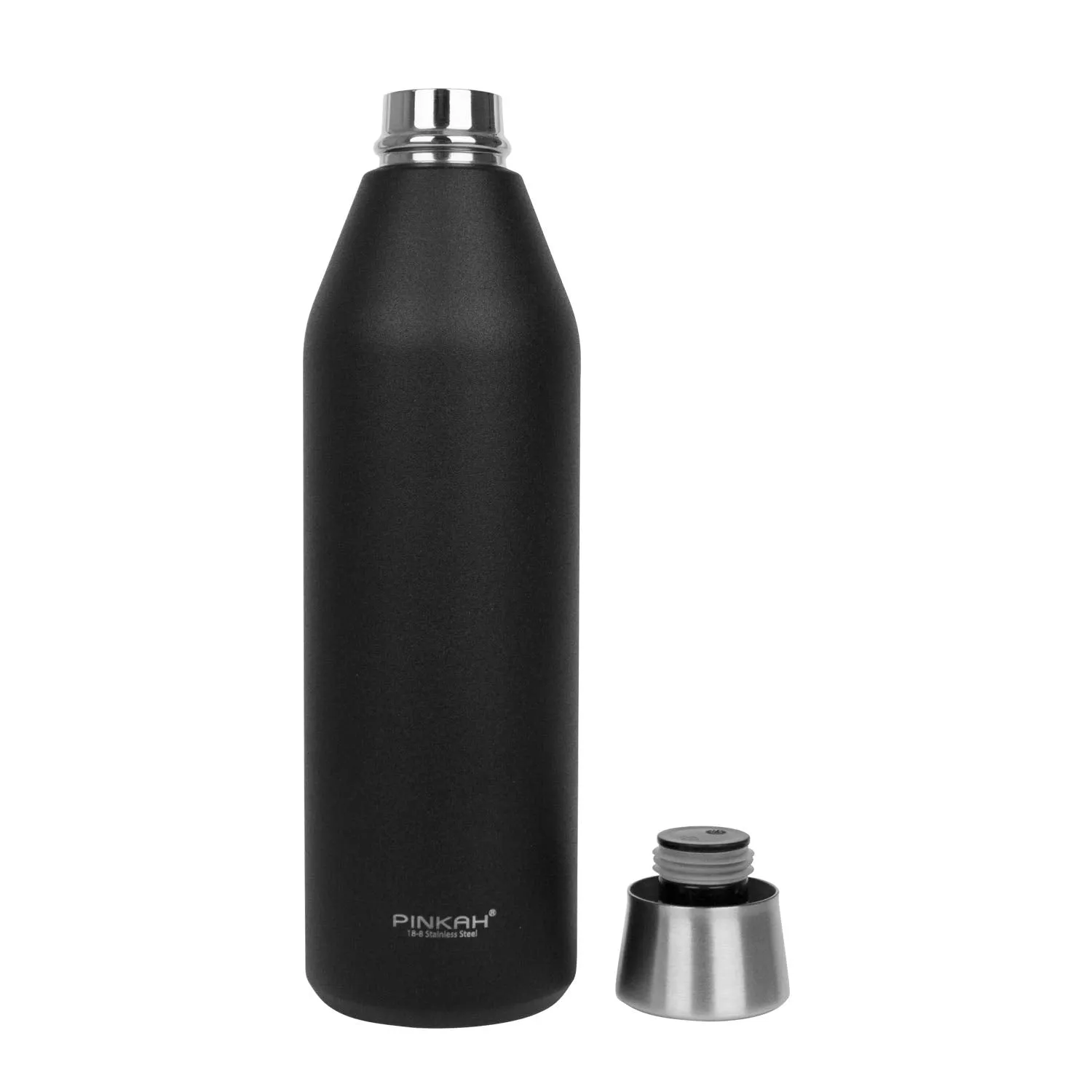 (PINKAH)Water Bottle Stainless Steel Reusable Sport Flask (600ML) - Black