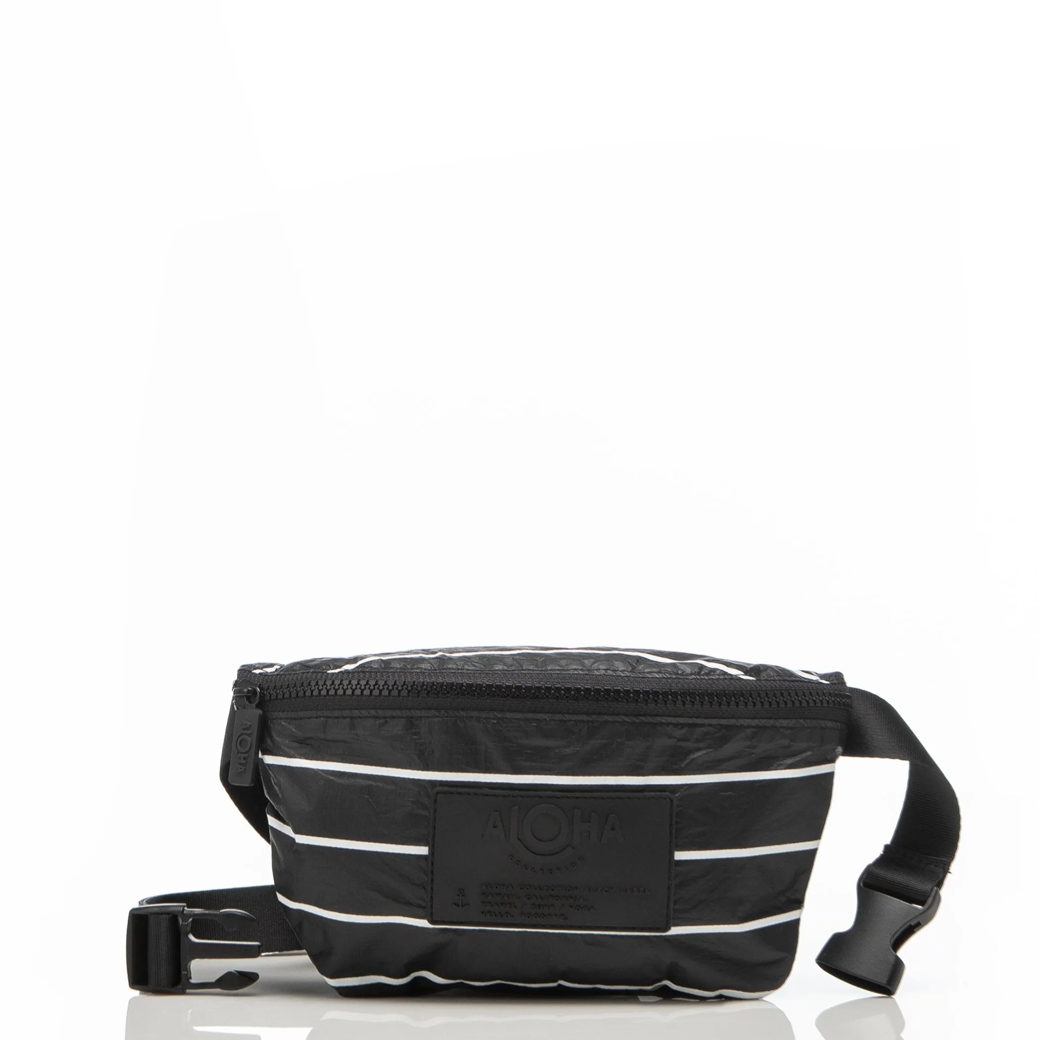 Pinstripe Mini Hip Pack / Black & White