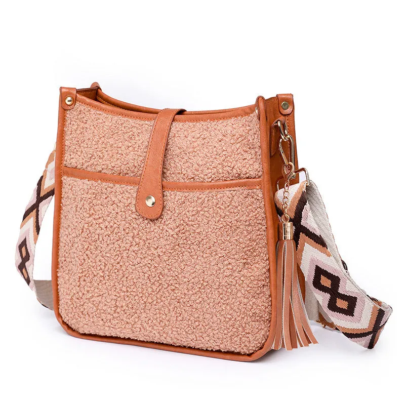 Plush Bag Shoulder Bag Large Clutch Shoulder Crossbody Bag HandBag for Women