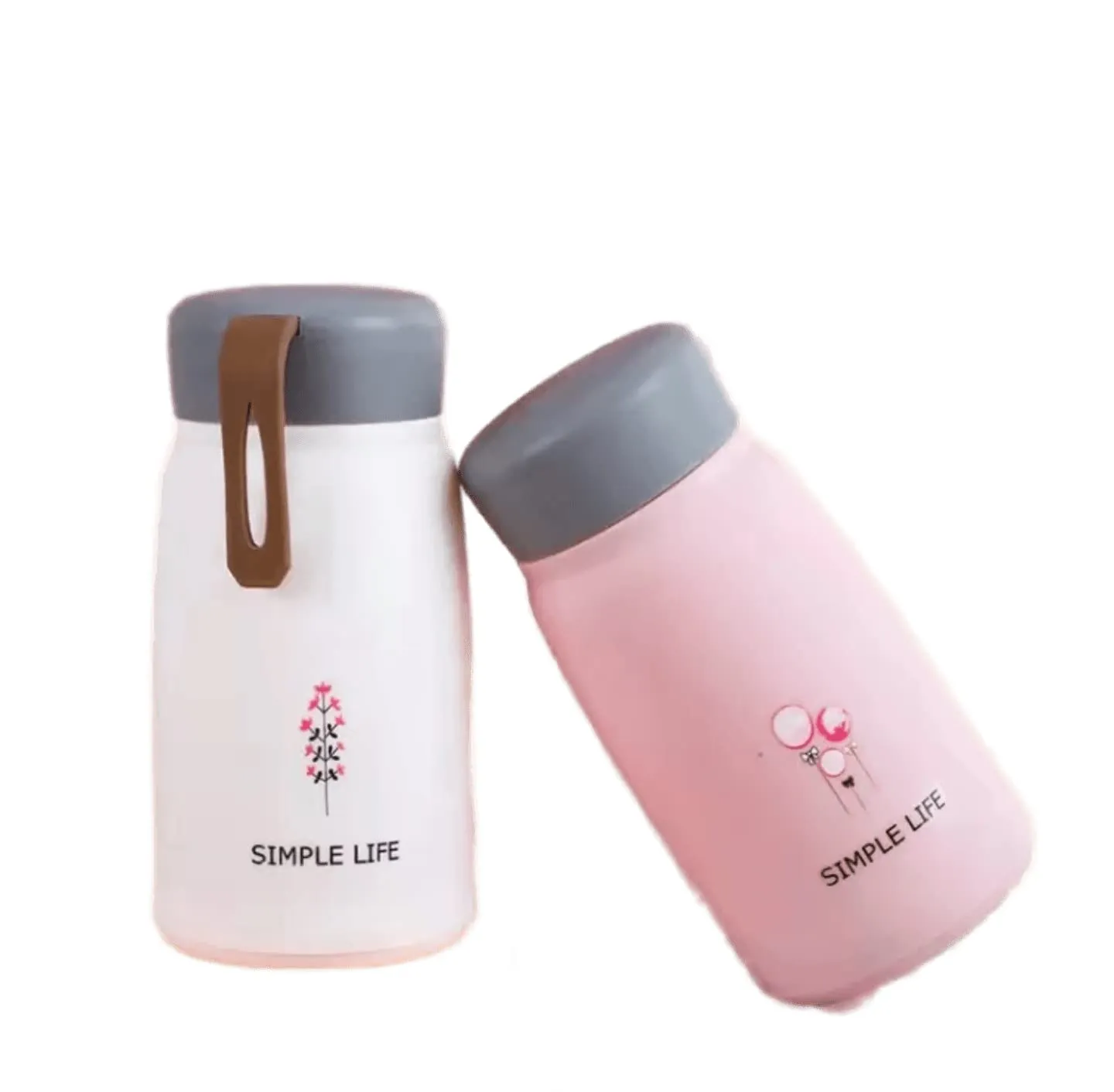 Premium Simple life Print Glass Water Bottle (Pack of 2)