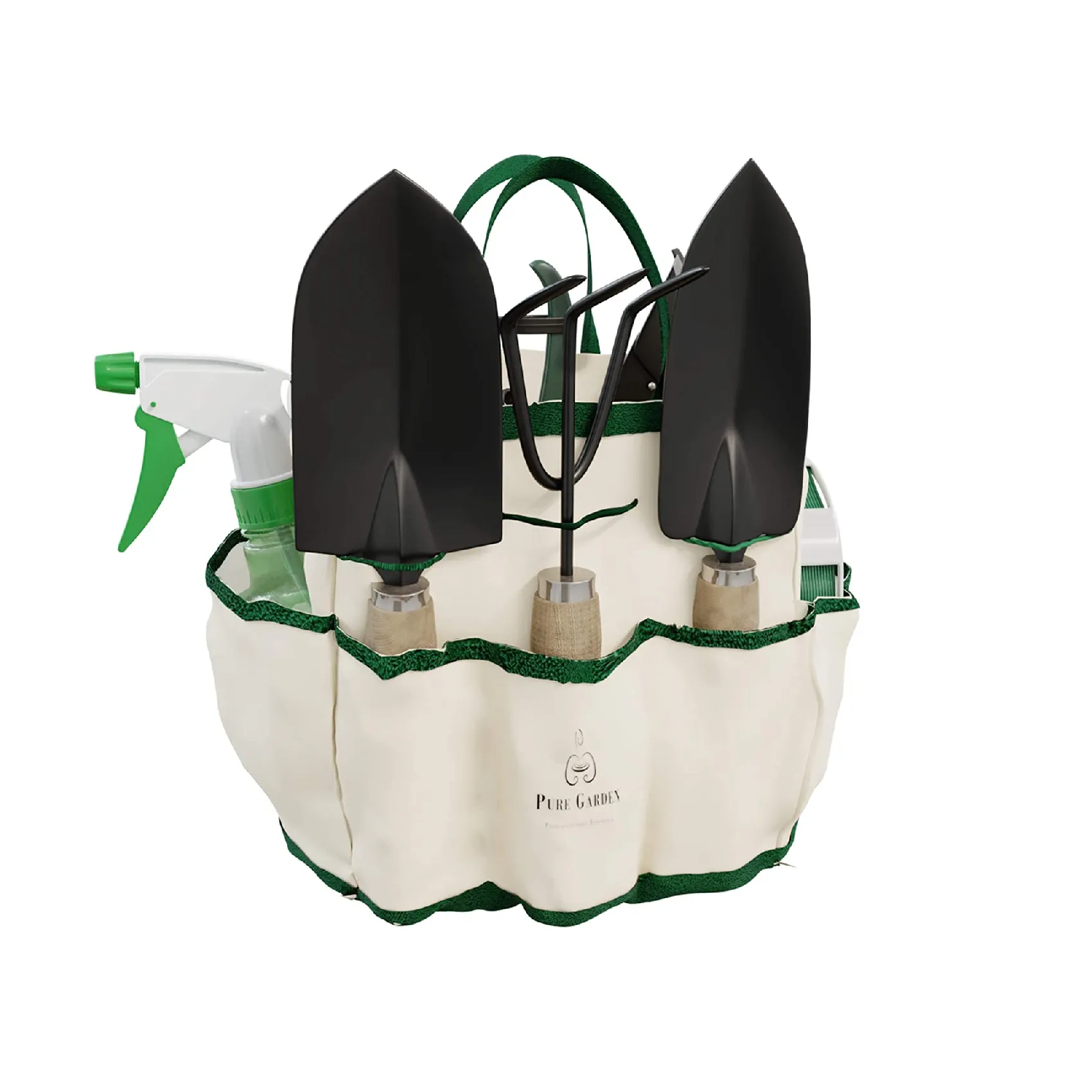 Pure Garden 75-08002 8 Piece Garden Tool and Tote Set Repel-pesticides, 7x4.5, b