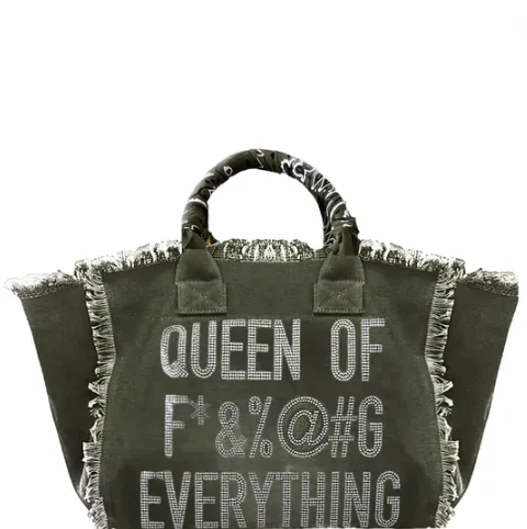 Queen of F*&%@#G Fringe Canvas  Bag