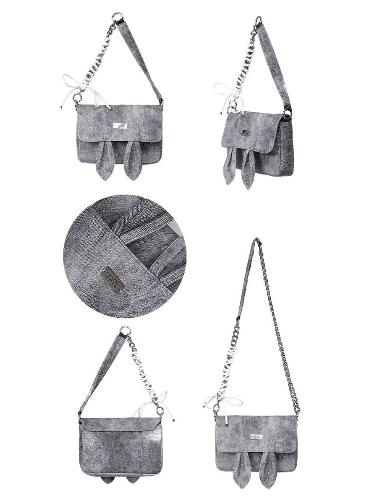 Rabbit  denim shoulder Bag【s0000001036】