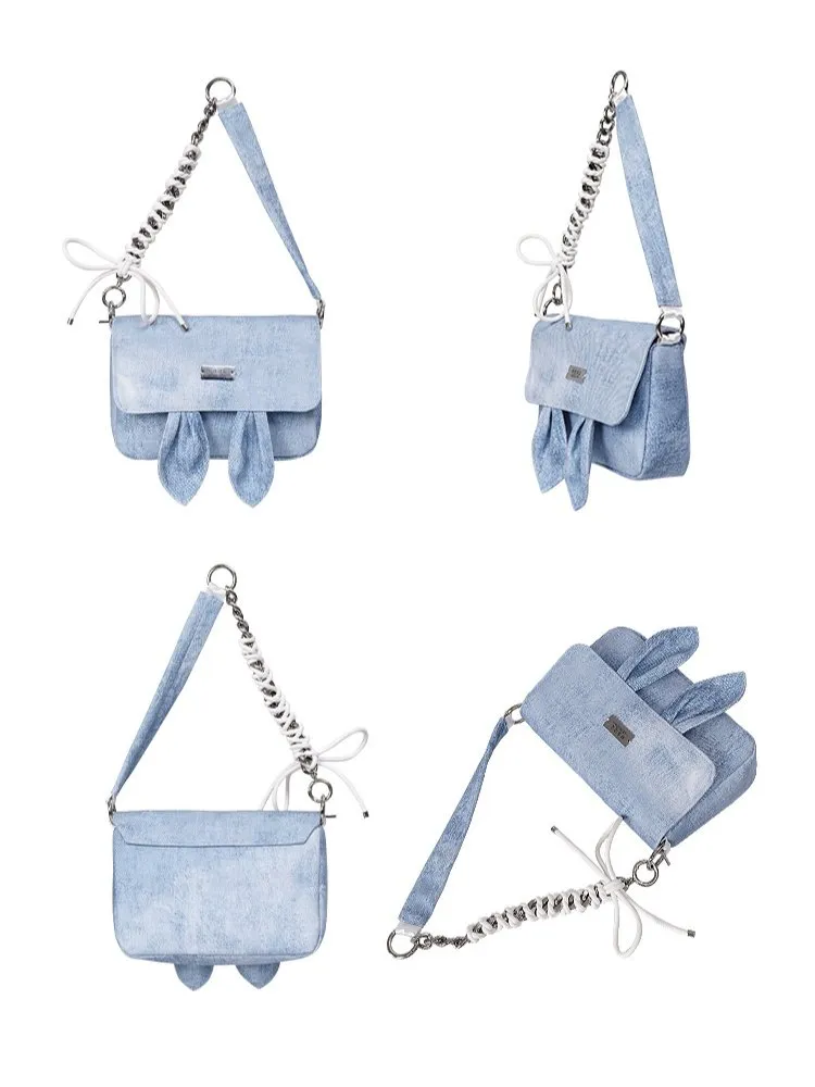 Rabbit  denim shoulder Bag【s0000001036】