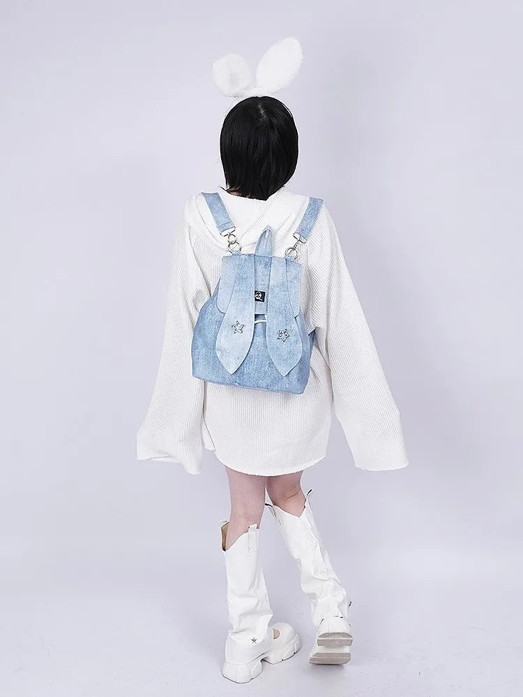 Rabbit design denim backpack【s0000001035】