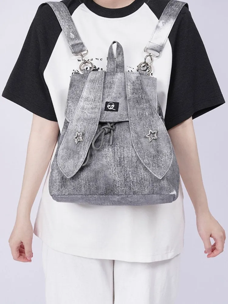 Rabbit design denim backpack【s0000001035】