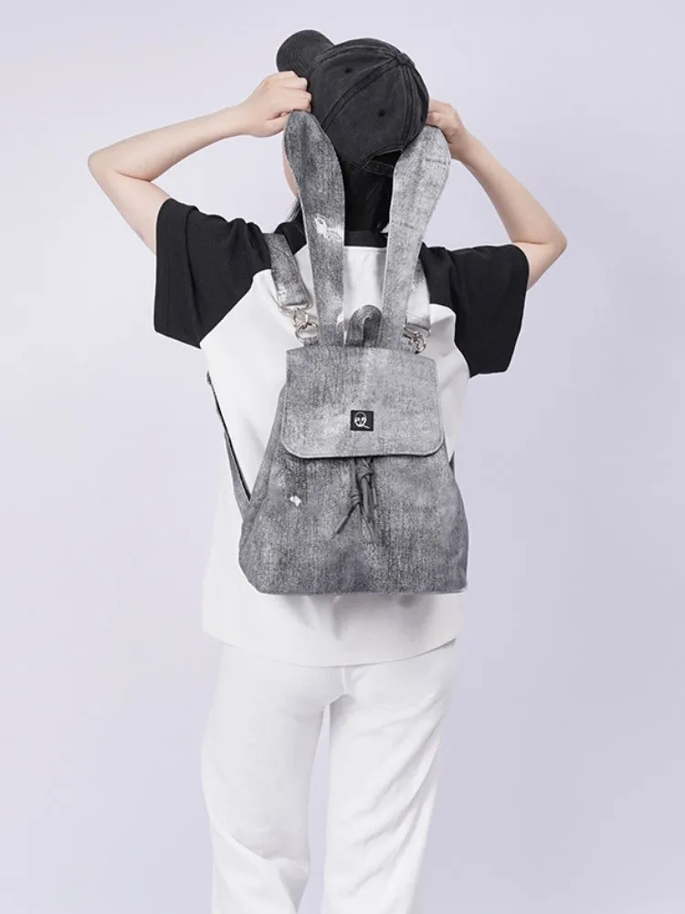 Rabbit design denim backpack【s0000001035】