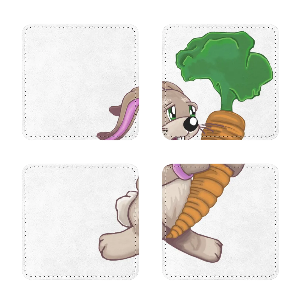 RabbitwithCarrot Sublimation Coasters Pack of Four