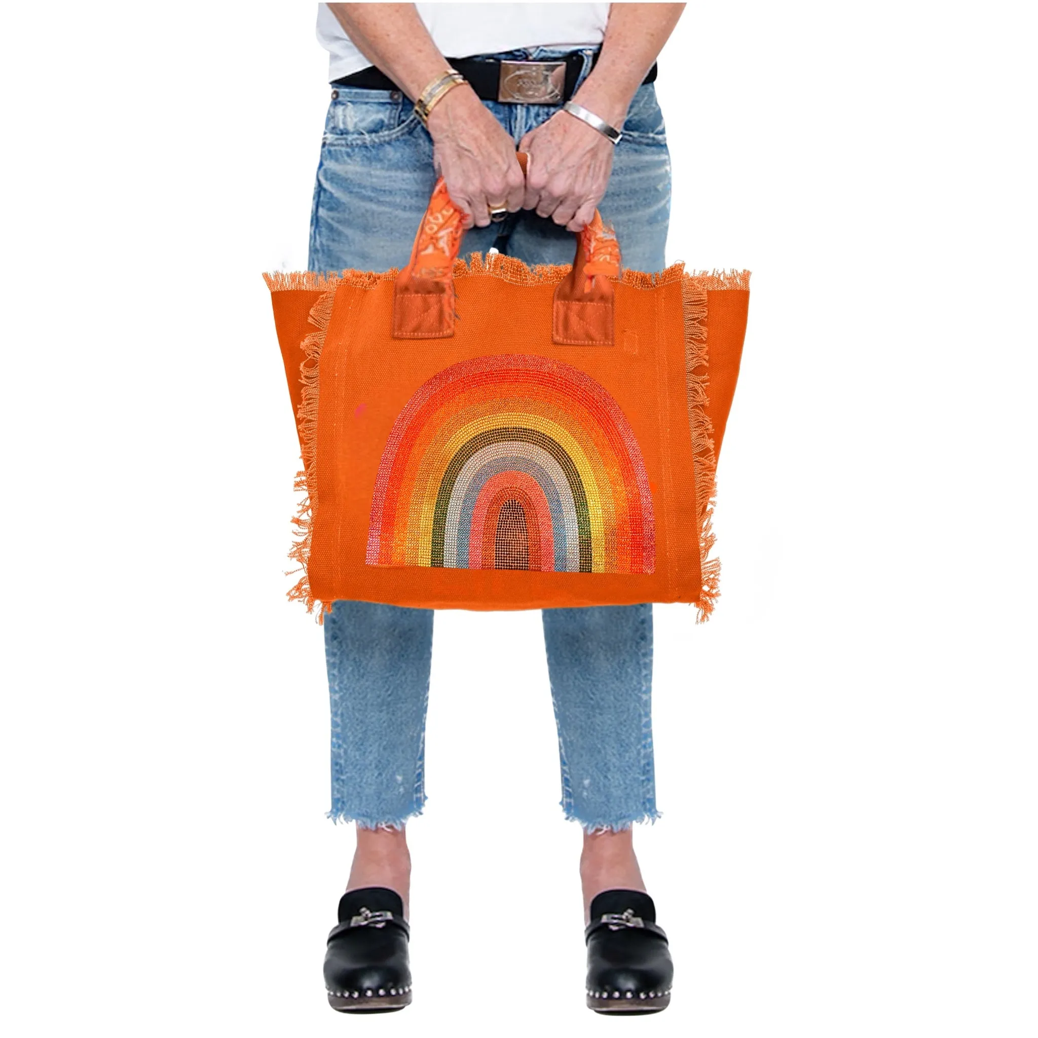 Rainbow Fringe Canvas Bag