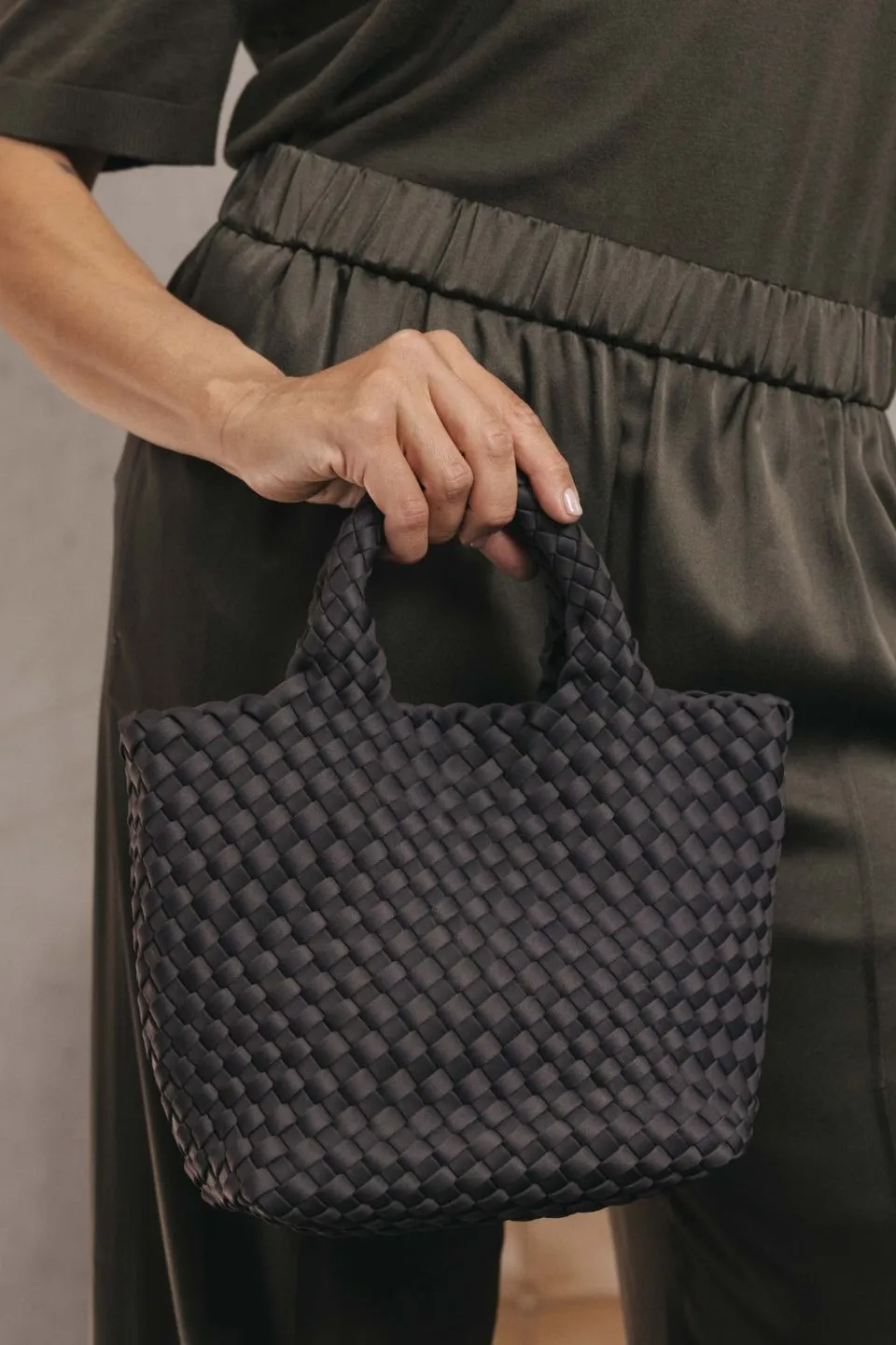 Reeva Black Woven Mini Bag