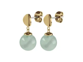 ROXIE SHINY GOLD GREEN AMAZONITE EARRINGS