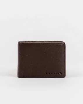 Rusty Busted Leather Wallet - Coffee