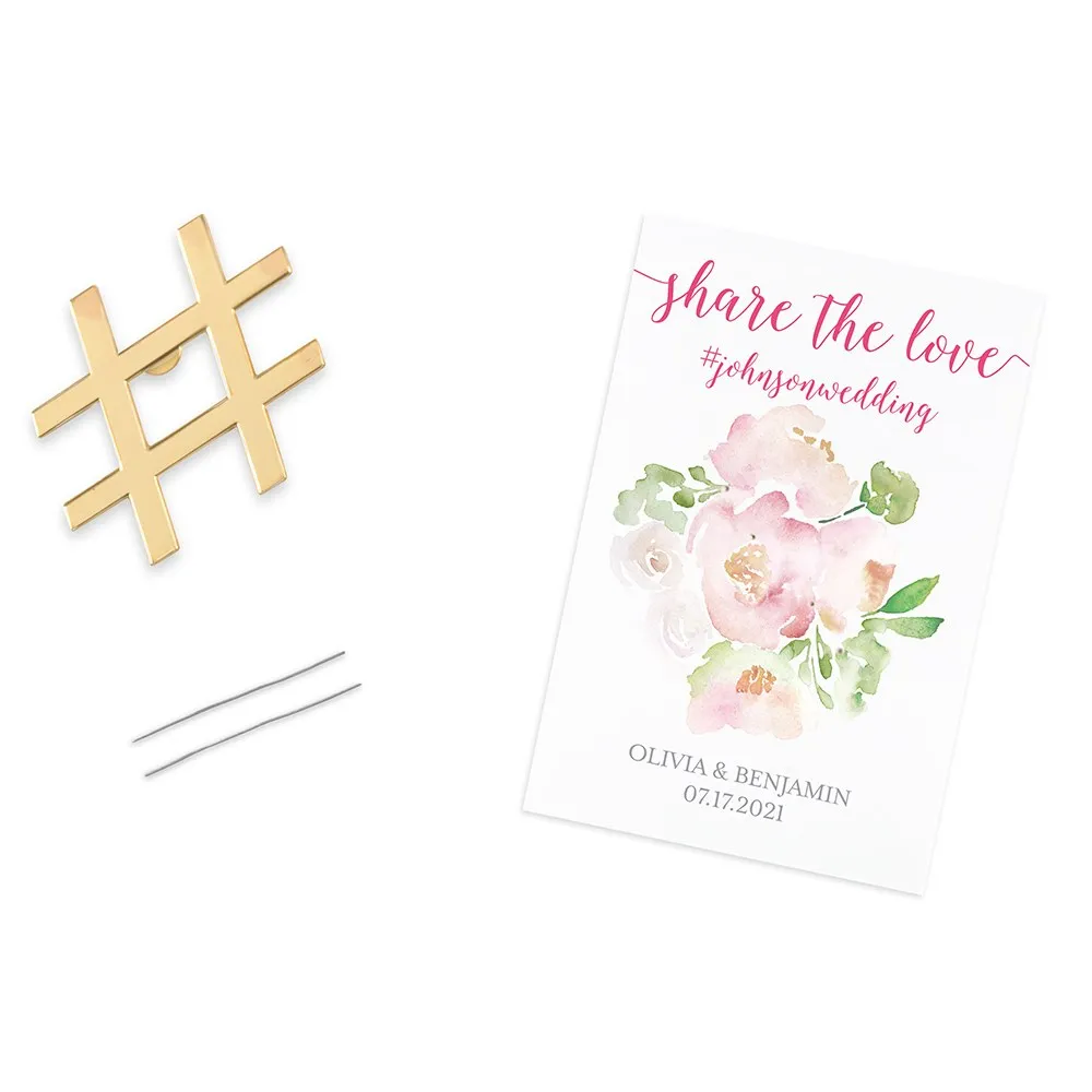 Share the Love Gold Hashtag Bottle Opener Wedding Favor