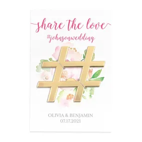 Share the Love Gold Hashtag Bottle Opener Wedding Favor