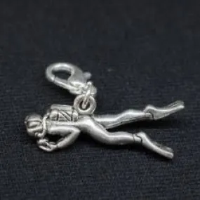 Silver diver charm & pendant