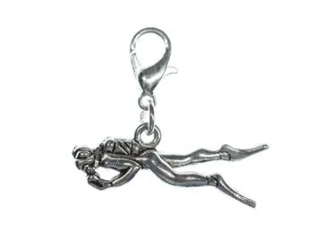 Silver diver charm & pendant