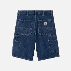 Single Knee Short - Blue (Stone Washed)