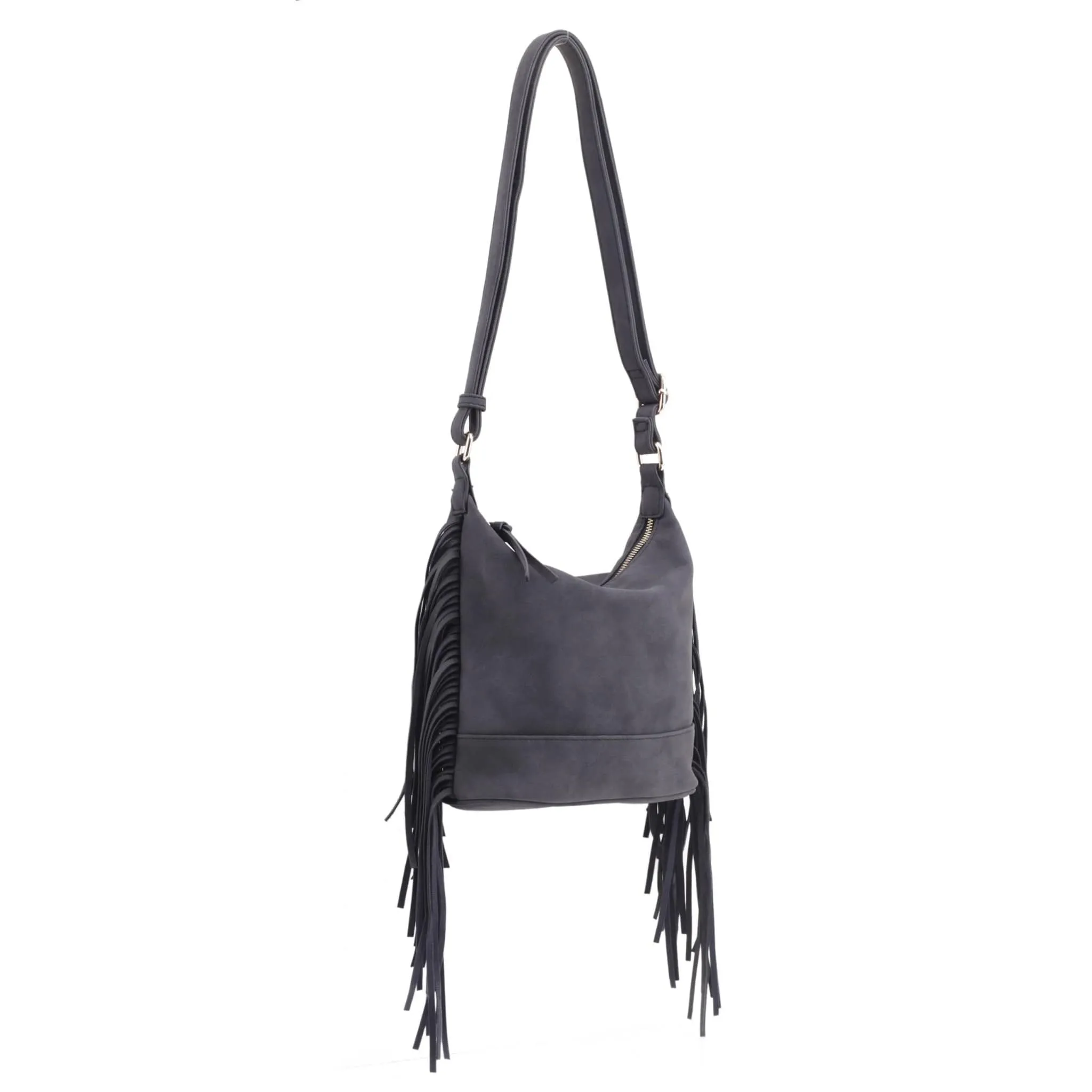 SJ20307 Soft Leather Fringe Crossbody Bag