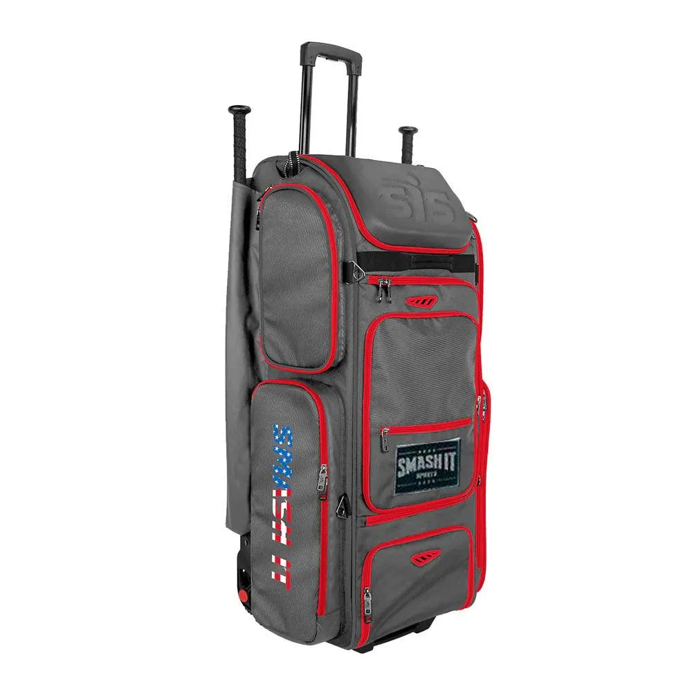 SMASH OPS V3 GUERRILLA Grey/Red USA Roller Bag