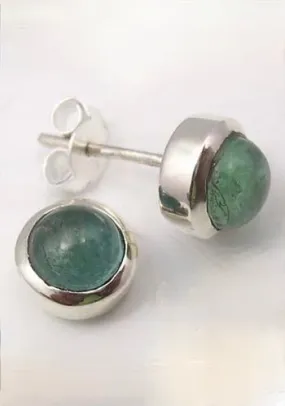 Solid Silver Apatite Stud Earrings