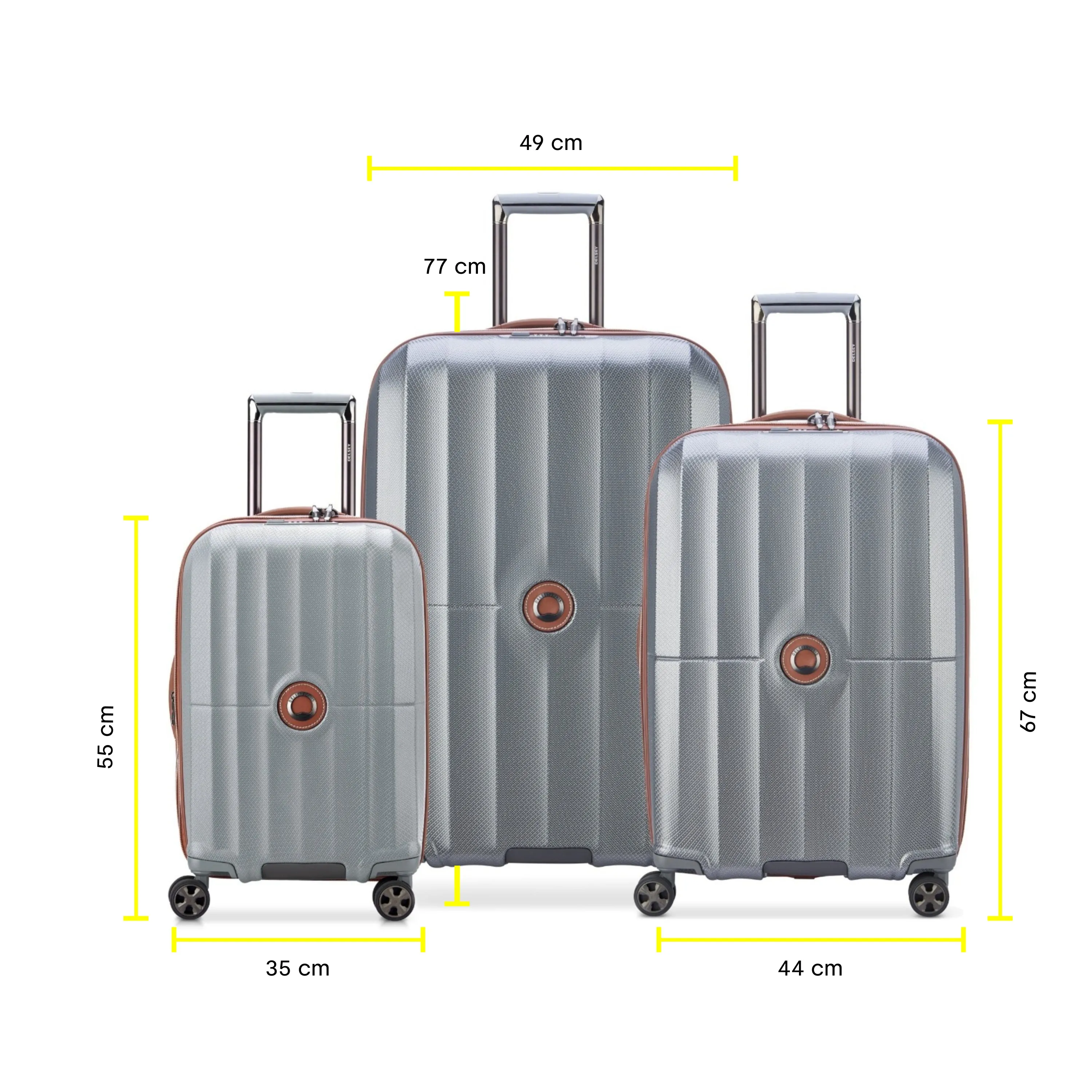 ST TROPEZ - Set 3 Expandable Suitcases (L-77cm) (M-67cm) (S-55cm)