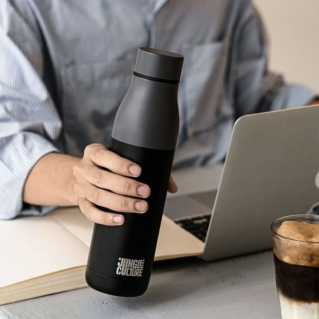 Stainless Steel Water Bottle - Matt Black or White - Bottle for Life