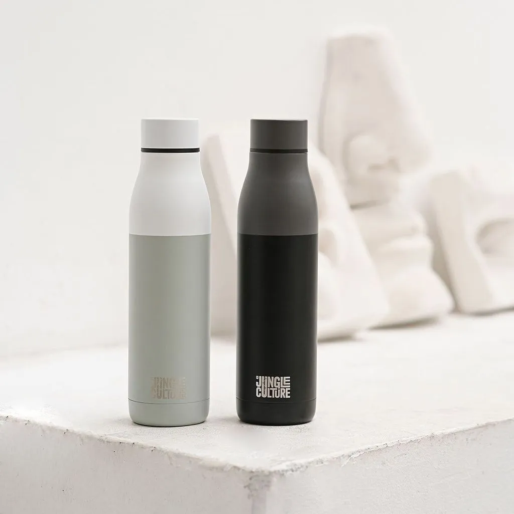 Stainless Steel Water Bottle - Matt Black or White - Bottle for Life