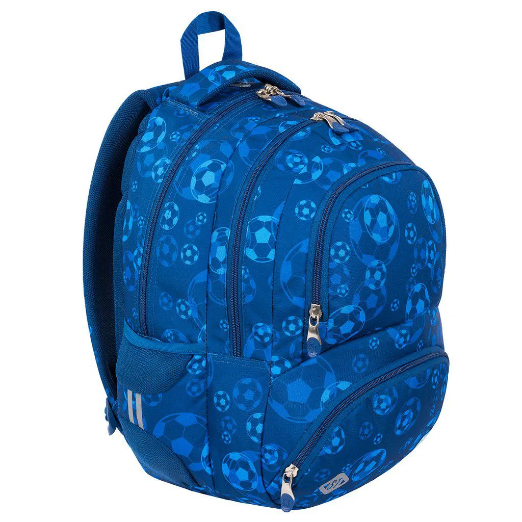 St.Right - Blue Football - 3 Compartment Backpack