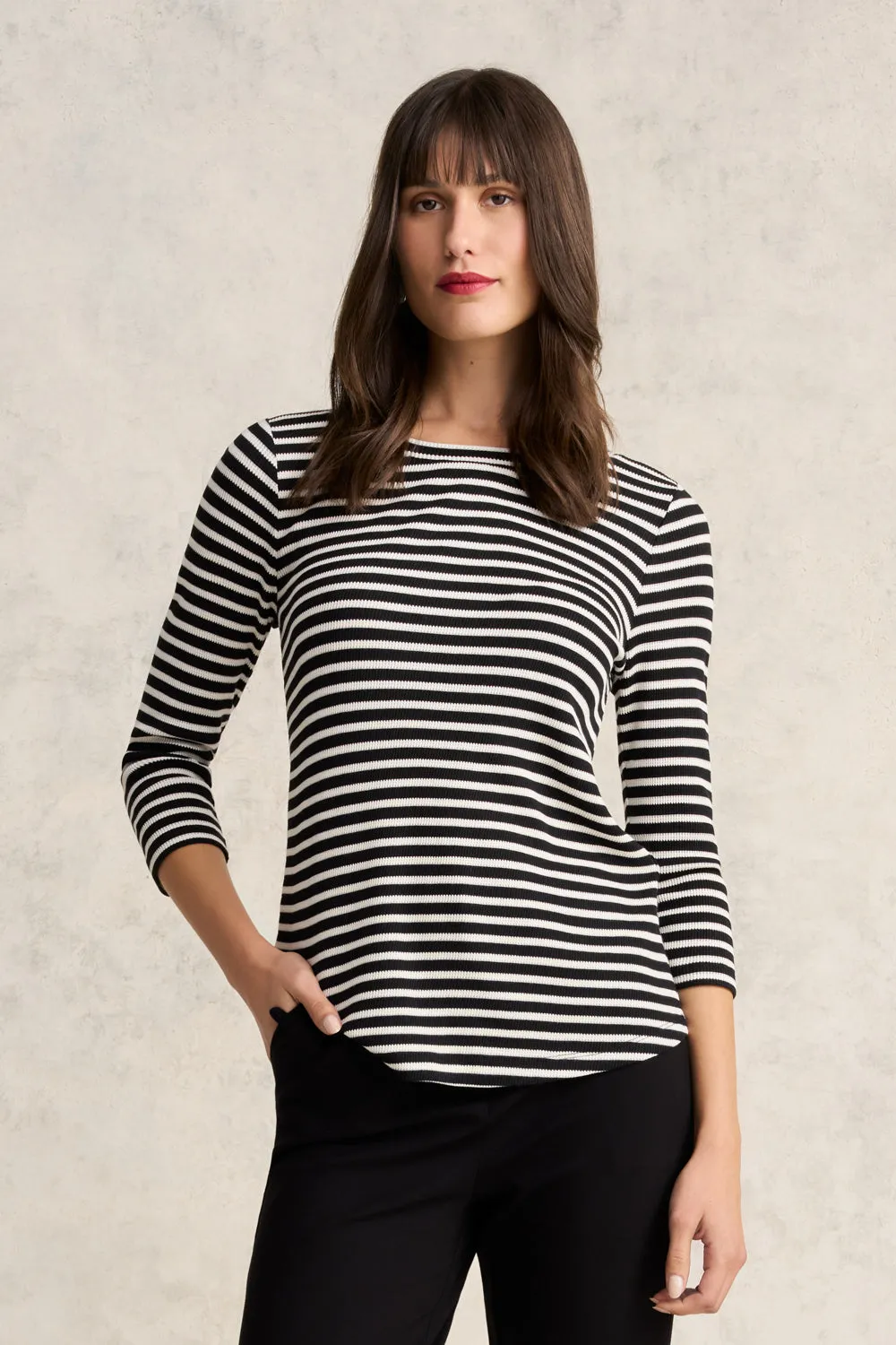 Stripe Boat Neck Tee