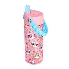 Stylish Cat Pop Water Bottle - 18 oz