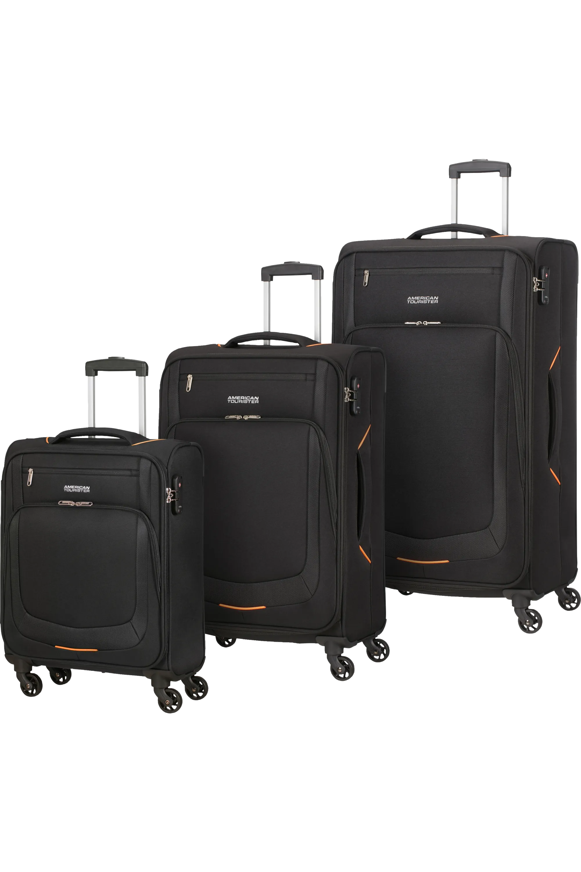 Summer Session 3 Piece Luggage Set - Black/Orange