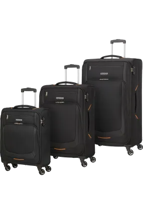 Summer Session 3 Piece Luggage Set - Black/Orange