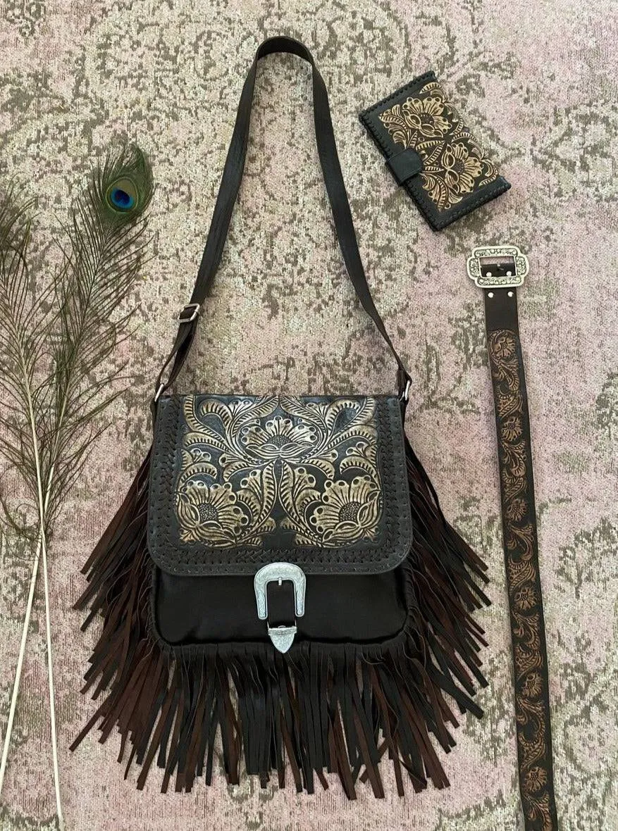 SUNFLOWER FRINGE BAG