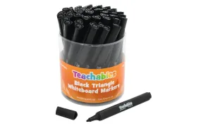 Teachables Triangle Whiteboard Black Markers Pack of 48