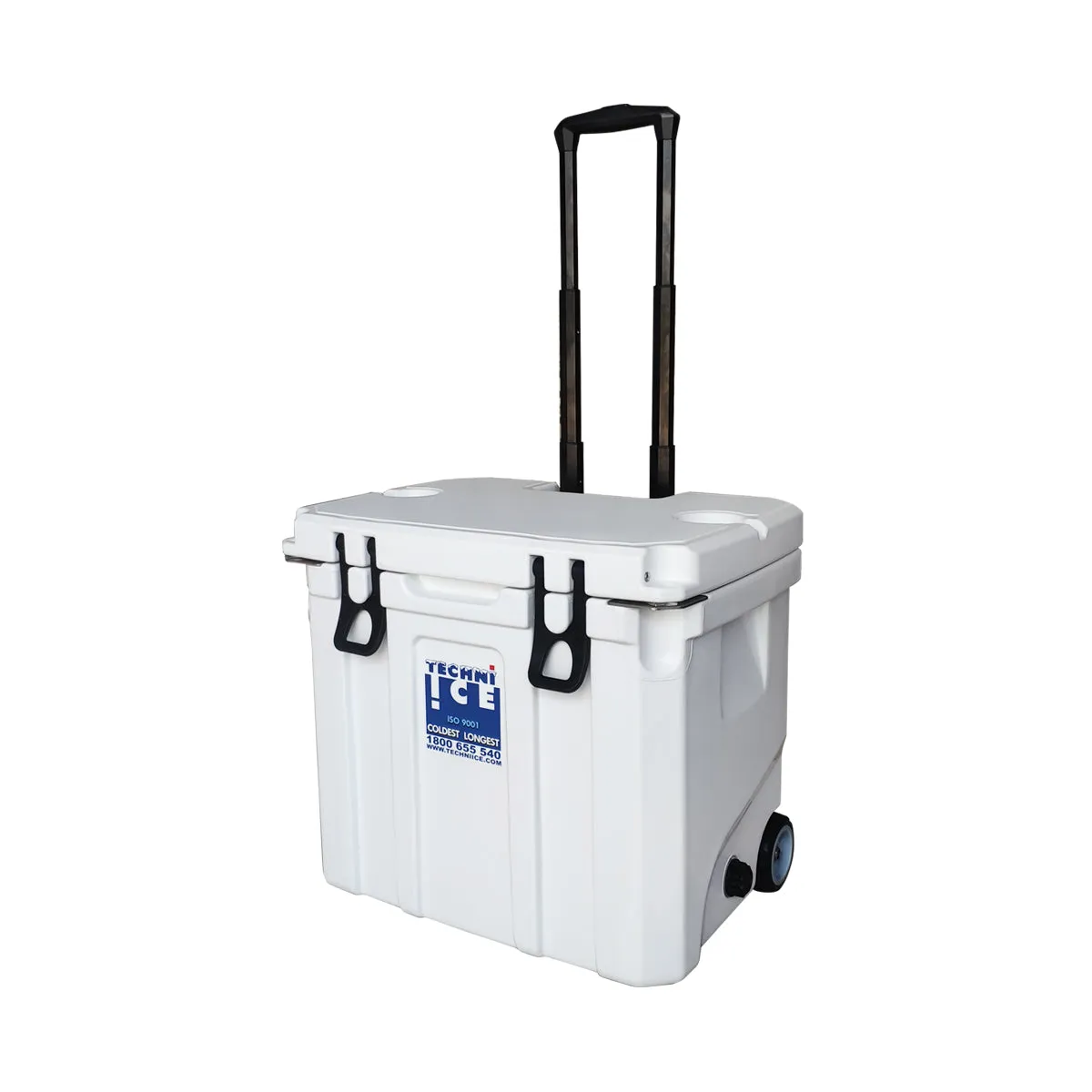 Techni Ice Signature Hybrid Premium Ice Box 35L White with Wheels & Telescopic Travel Handle - *Preorder FOR MID-LATE NOVEMBER DISPATCH *FREE 6 REUSABLE DRY ICE PACKS VALUES $32.95