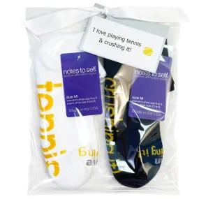 Tennis and crushing it socks - 2 pair gift bag set